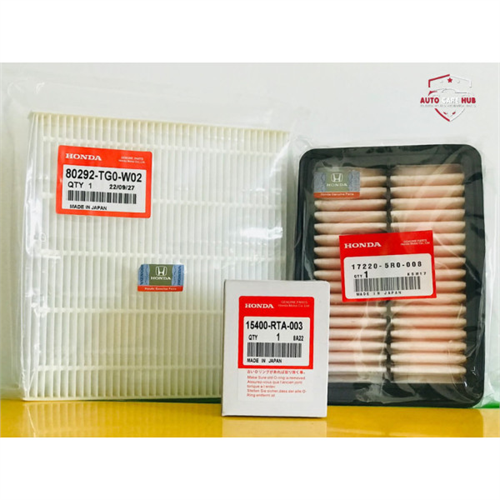 Honda Cabin Filter (80292-TGO-WO2) + Oil Filter (15400-RTA-003) + Air Filter (17220-5RO-008)