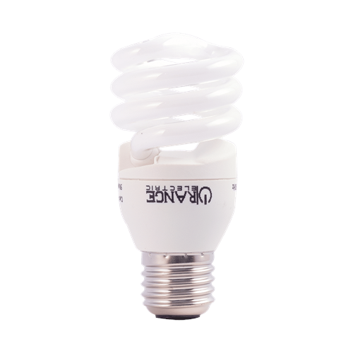 Orange Compact Flourecent Light Bulb 11W CFL Spiral Type -Edison Screw E27 Warm White 2700K