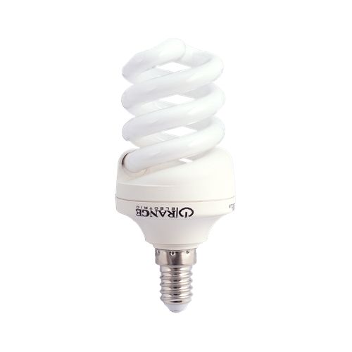 ORANGE Compact Flourecent Light Bulb 11W CFL Spiral Type -Small Edison Screw E14 Daylight 6500K