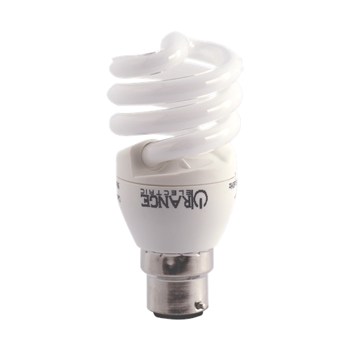 Orange Compact Fluorescent Light Bulb 11W CFL Spiral Type -Bayonet Cap B22 Daylight 6500K