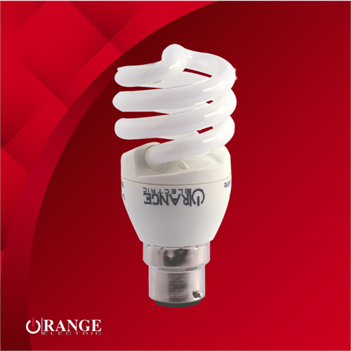 Orange Compact Fluorescent Light Bulb 15W CFL Spiral Type -Bayonet Cap B22 Warm White 2700K