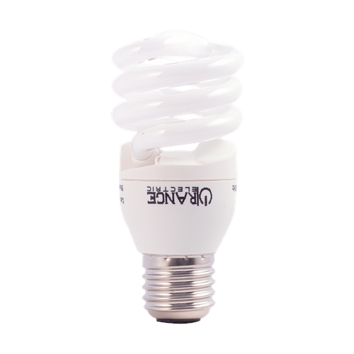 Orange Compact Fluorescent Light Bulb 20W CFL Spiral Type -Edison Screw E27 Daylight 6500K