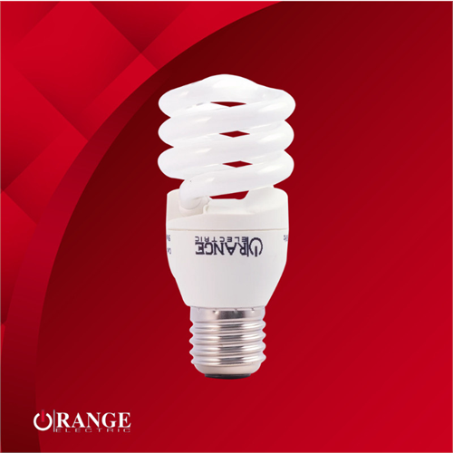 Orange Compact Fluorescent Light Bulb 20W CFL Spiral Type - Edison Screw E27 Warm White 2700K