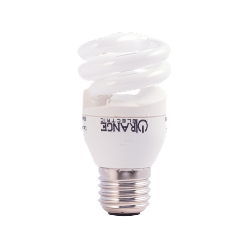 Orange Compact Fluorescent Light Bulb 7W CFL Spiral Type -Edison Screw E27 Daylight 6500K