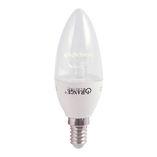 ORANGE LED B35 Candle Light Bulb 5W Small Edison Screw E14 Warm White 3000K-Clear Diffuser