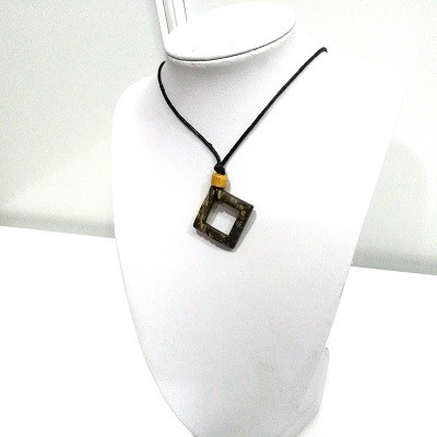 Coconut shell pendant necklace