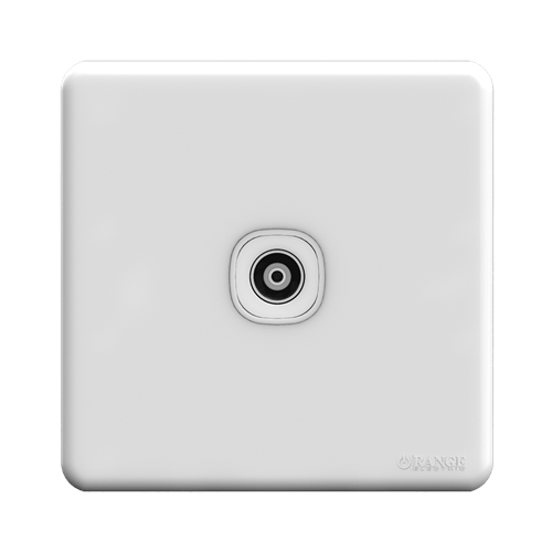 Orange Enigma Classic White 1Gang TV Co-Axial Outlet (750hm)