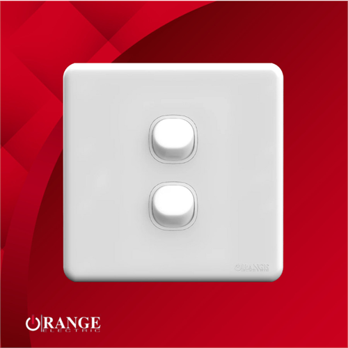 Orange Enigma 2Way 2Gang 10A Classic White Switch