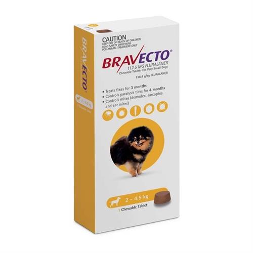 Bravecto 112.5mg (2KG 4.5KG) For Dogs