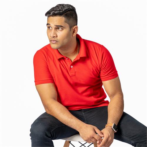 Men's Premium Polo T - Red-Small