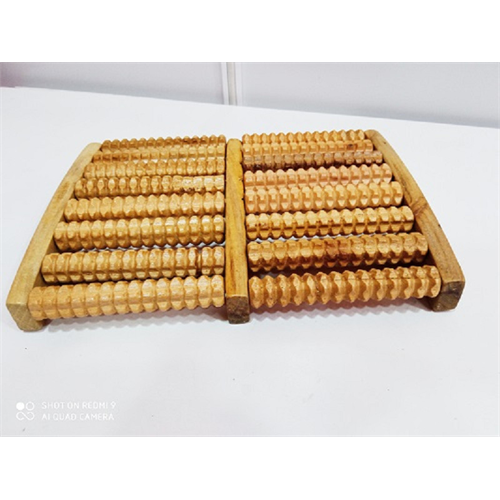 Wooden Foot Roller Wood Care Mage Reflexology Relax Relief Mage, 8 Rows