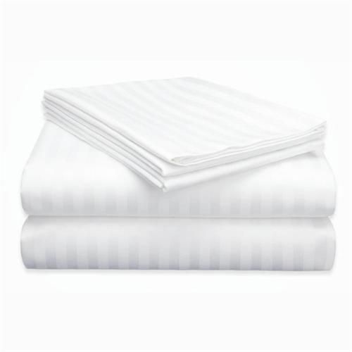 BEDSHEET MICRO FABRIC WHITE STRIPE WITHOUT PILLOW CASE