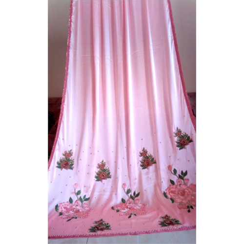 Gorgeous pink silk satin saree