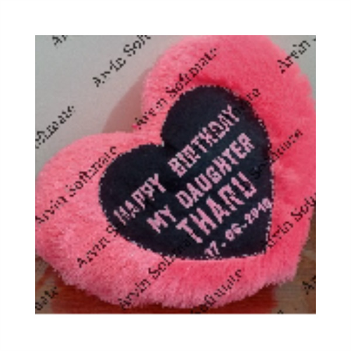 Customized Heart Pillow with five words and extra small hearts.