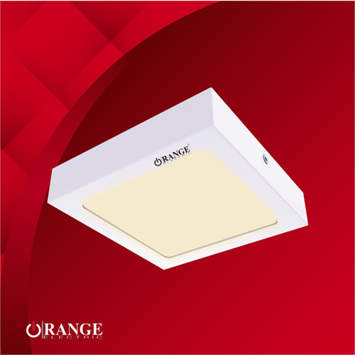 Orange LED 12W Surface Square Frame Warm White Panel Light 3000K with Driver Unit