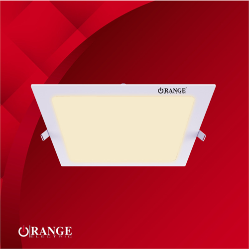 Orange LED 18W Recessed Square Frame Warm White Panel Light 3000K With Driver Unit