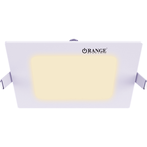 Orange LED 6W Square Frame Recessed Warm White Panel Light 3000K With Driver Unit