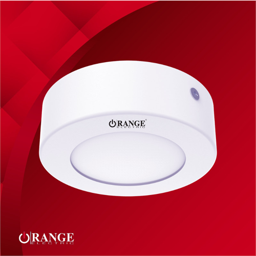 Orange LED 6W Surface Circular Frame Daylight Panel Light 6500K with Driver Unit