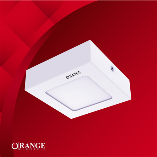 Orange LED 6W Surface Square Frame Daylight Panel Light 6500K with Driver Unit