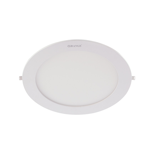 Orange LED Panel Light 12W Circular Frame-Recessed Daylight 6500K with Driver Unit