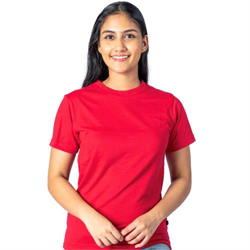 Women's Cozy Crew Neck T - Red-Medium