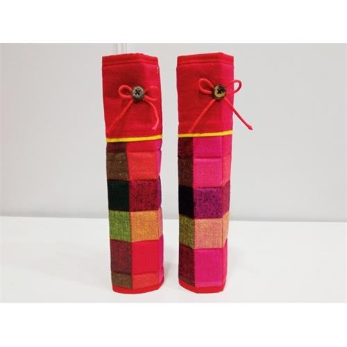 Fridge handles covers set -Handloom /Red