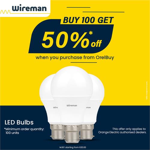 Wireman LED Bulb Pin type - Buy 100 get 50% OFF. (Loyalty Customers Only)