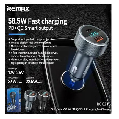 REMAX Salo Series 58.5W PDHQC Fast Charging Car Charger RCC215