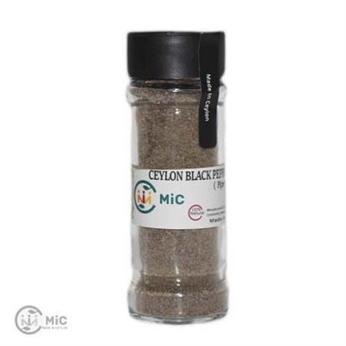 MiC Black pepper powder in a 110ml Cartier Glass Jar - 50g