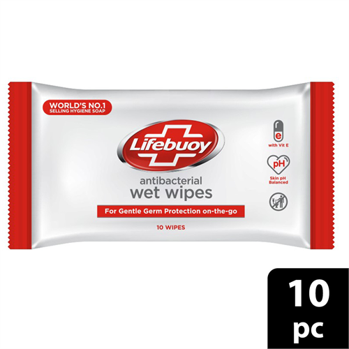 Lifebuoy Antibacterial Wet Wipes 10 Pc - UL