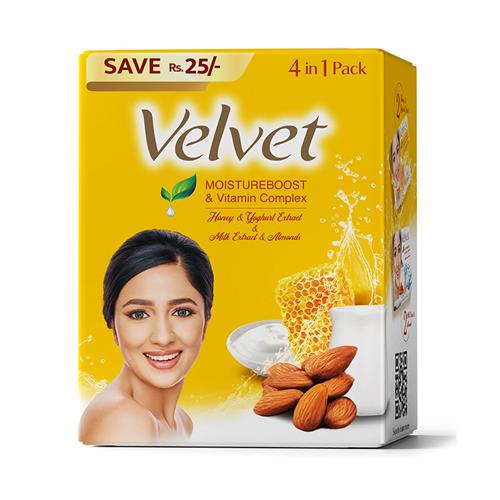Velvet Soap Combo Eco Pack- (2 Honey 0026 2 Milk) 380g - 505233