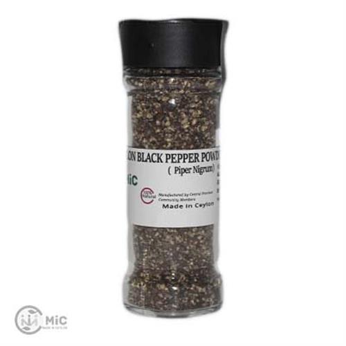 MiC Black pepper powder(crushed) in a 110ml Cartier Glass Jar - 50g
