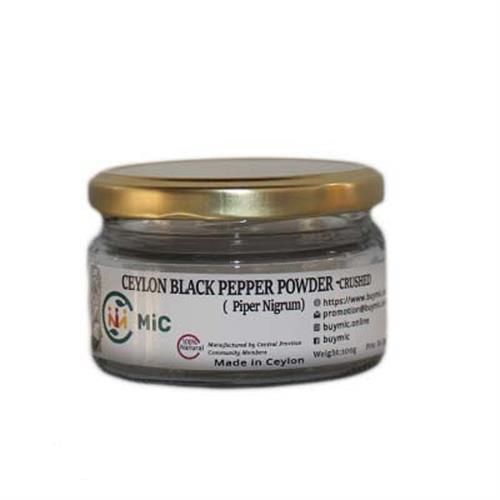 MiC Black pepper powder crushed in a glass Jar - 100g