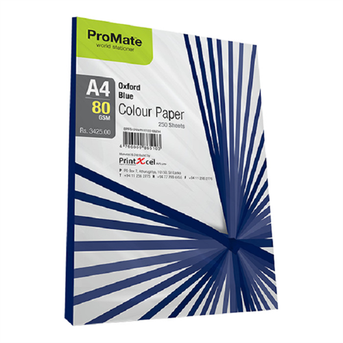 COLOUR PAPER OXFORD BLUE 80 GSM 250 SHEETS PACKPM000209