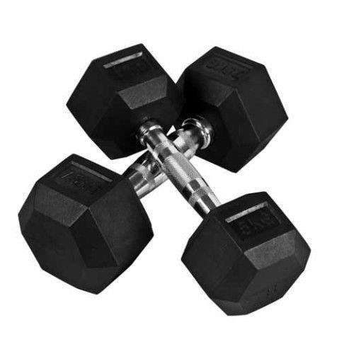 Rubber Hex Dumbbells - 15kg Pair