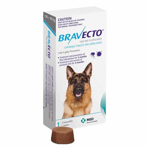 Bravecto 1000mg (20KG 40KG) For Dogs