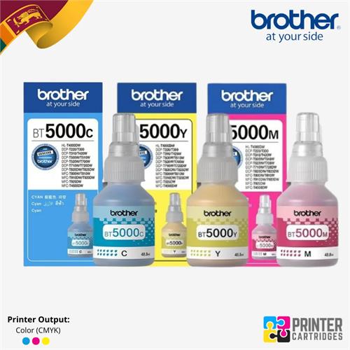 Brother BT5000 Cyan, Magenta, Yellow Ink Bottles PC709A