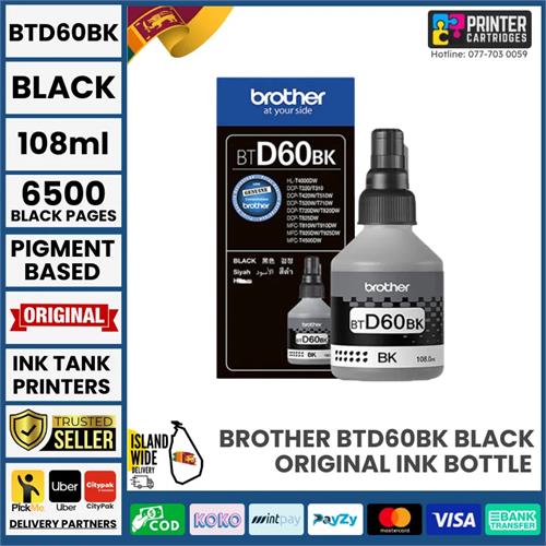 Brother BTD60BK Genuine Black Ink Bottle Sri Lanka
