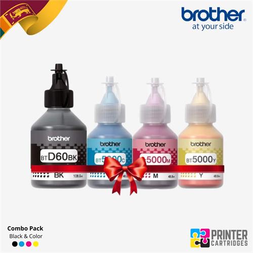Brother BTD60BK & BT5000 Ink Bottles Combo Pack PC712A