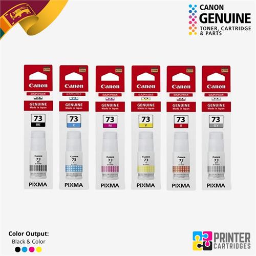 Canon GI-73 Black, Cyan, Magenta, Yellow, Red, Grey Ink Bottles