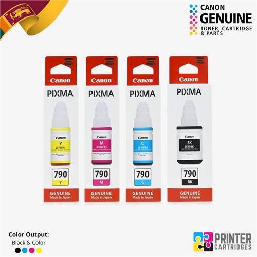 Canon GI-790 Black, Cyan, Magenta, Yellow Ink Bottles PC647A