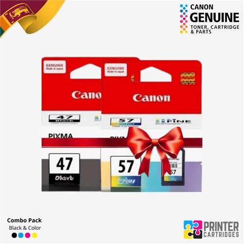 Canon PG47 Black & CL57 Color Ink Cartridge Combo Pack PC579A