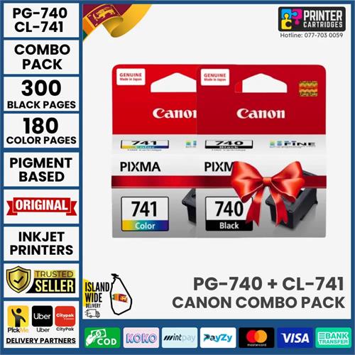 Canon PG 740 Black & CL 741 Color Cartridges Combo Pack