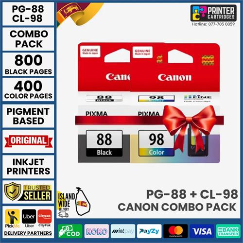 Canon PG-88 Black & CL-98 Color Ink Cartridges Combo Pack