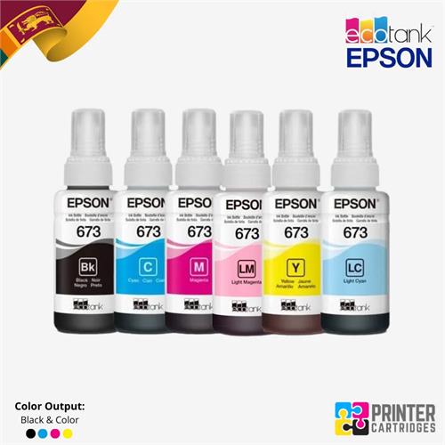Epson 673 Black, Cyan, Magenta, Yellow Ink Bottles Sri Lanka