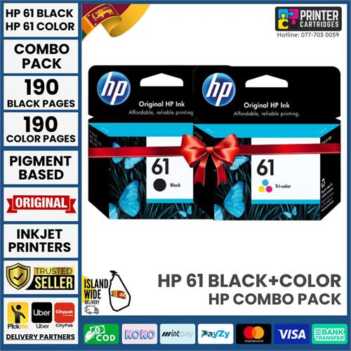 HP 61 Black & Tri-Color Ink Cartridge Combo Pack Best Price