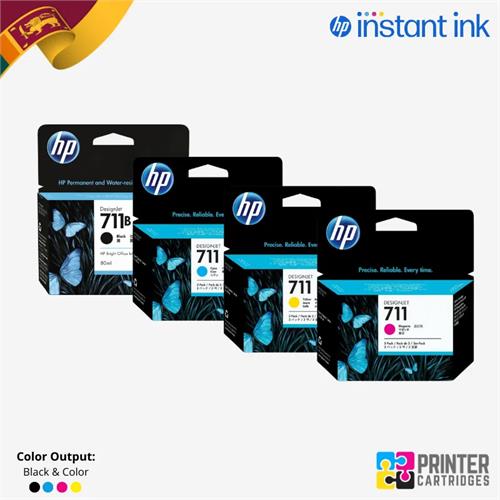 HP 711B 80ml Black 711 29ml CMY Ink Cartridge for T120/T520