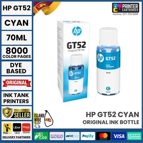 HP GT52 Cyan Original Ink Bottle Best price Sri Lanka