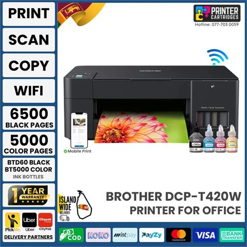 Brother T420W Ink Tank Printer Wireless Print, Scan, Copy