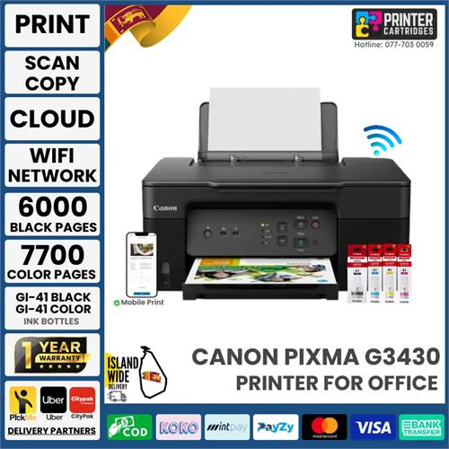 Canon G3430 Ink Tank Printer Print, Scan, Copy Wireless Printer